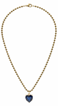 Blue Heart + Gold Chain